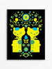 Double Dutch Cats Silkscreen Print / Moonrise Blue and Green