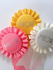 Meow / Eco Satin Rosette Prize Ribbon / Sunrise Yellow