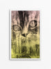 Forest Cat Archival Giclee Print / Sunrise Pink and Yellow