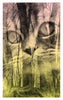Forest Cat Archival Giclee Print / Sunrise Pink and Yellow